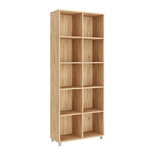 LIBRERO DE MADERA BEIGE DE 5 NIVELES