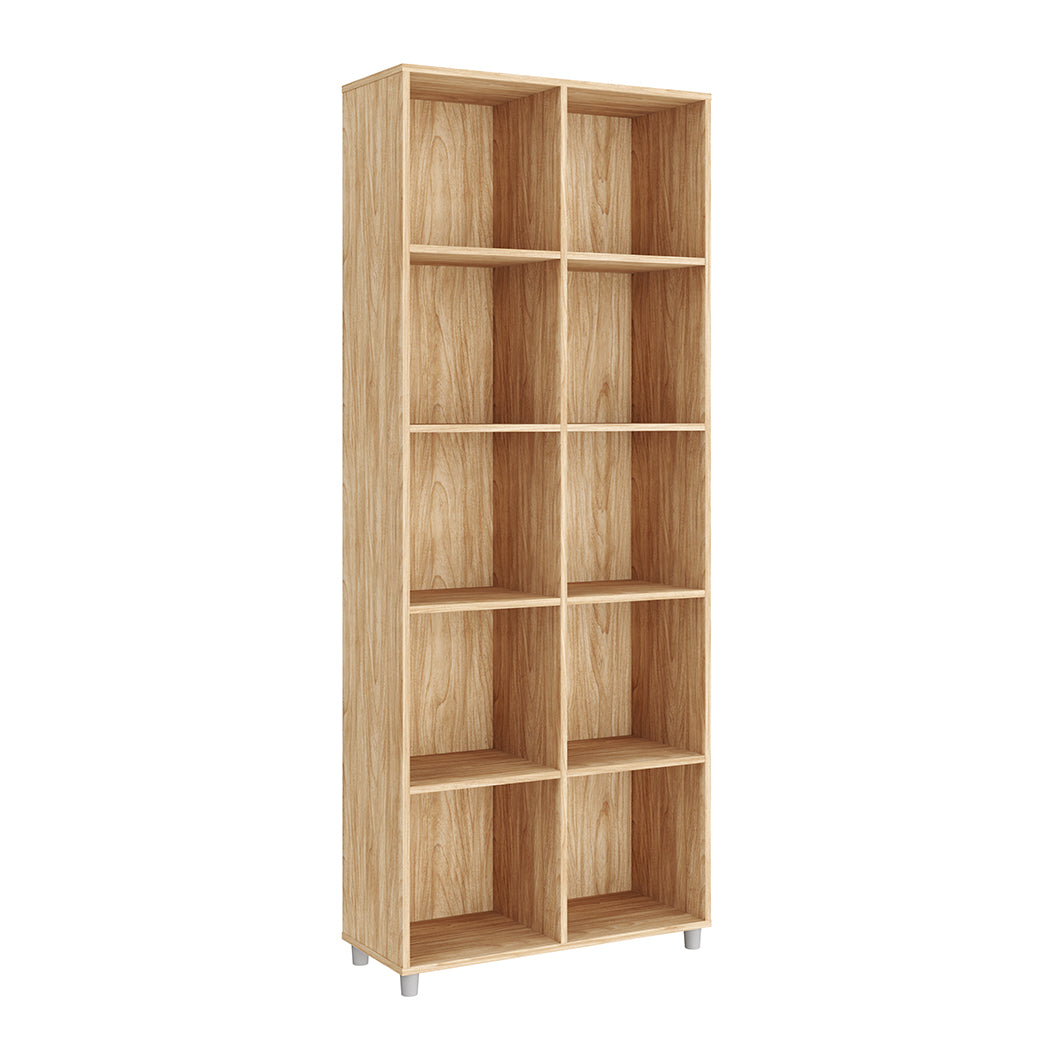 LIBRERO DE MADERA BEIGE DE 5 NIVELES