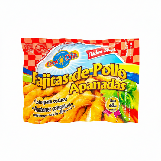 FAJITAS DE POLLO APANADAS DEL DIA 227GR