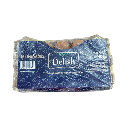 FLAT HUEVOS GRANDES DELISH 15UNID
