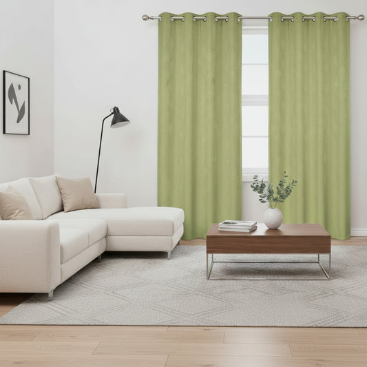 CORTINA DECORATIVA COLOR VERDE JACQUARD 52" X 84"