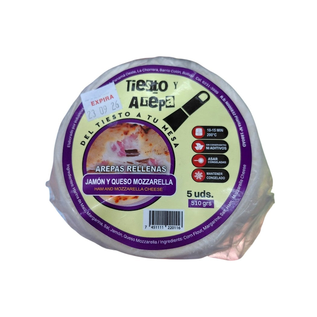 AREPA CON JAMON QUESO Y MOZZARELLA 5U
