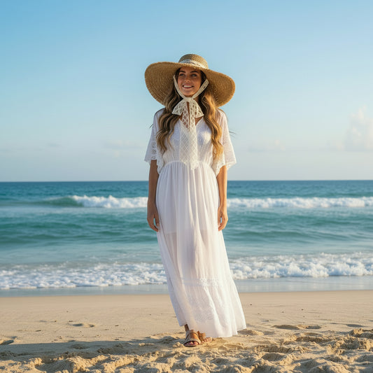 SOMBRERO DE ALA ANCHA CON CINTA DE ENCAJE