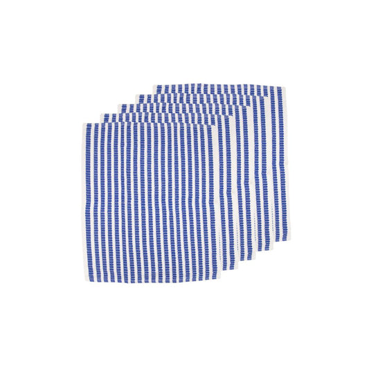 SET DE 5 TOALLAS DE COCINA RAYAS BLANCA Y AZUL 40CM X 48CM