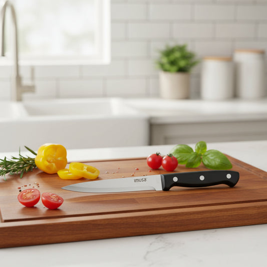CUCHILLO MULTIUSOS MANGO NEGRO 13CM