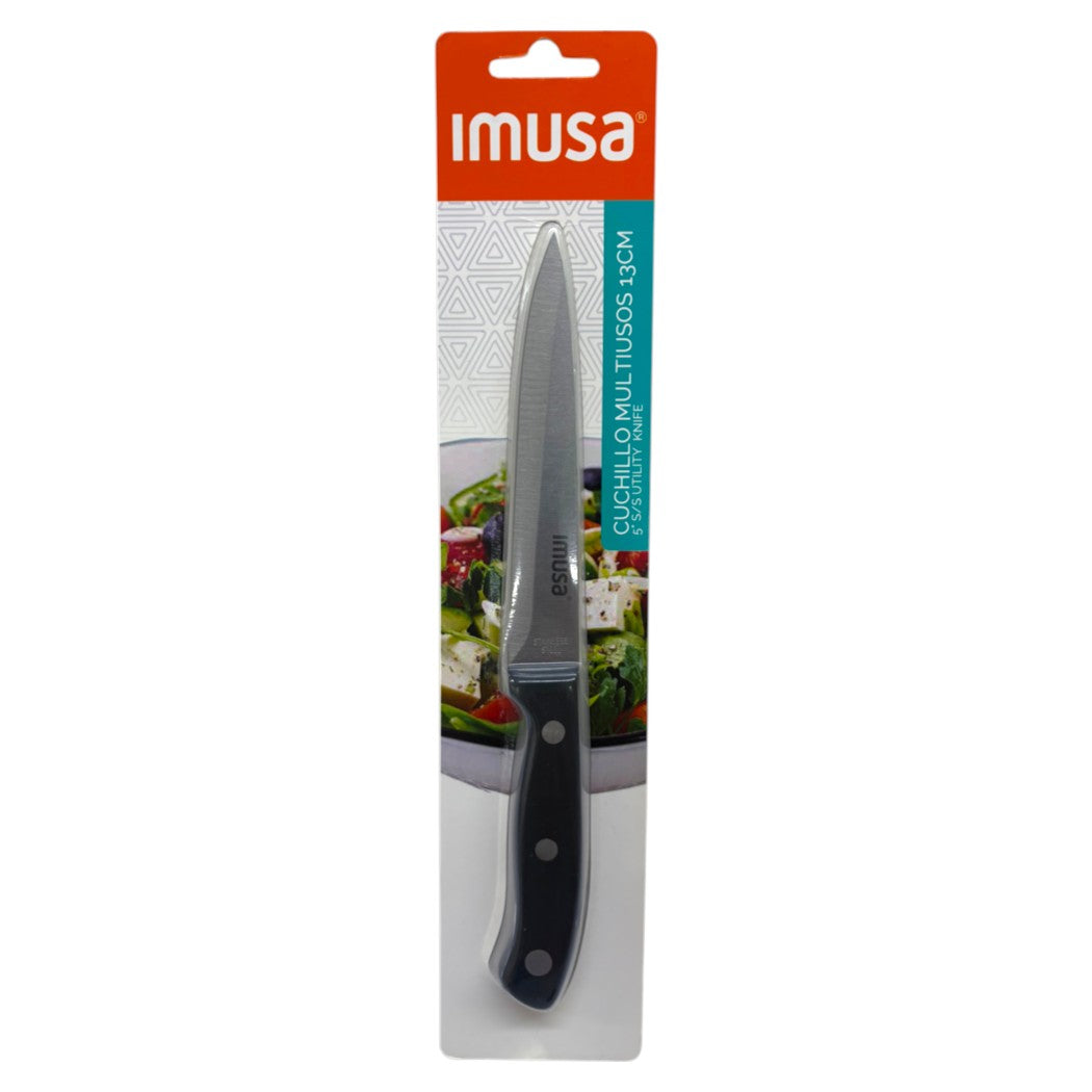 CUCHILLO MULTIUSOS MANGO NEGRO 13CM