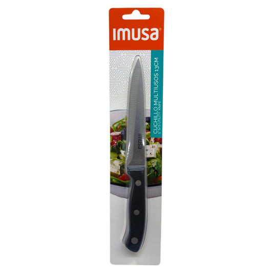 CUCHILLO MULTIUSOS MANGO NEGRO 13CM