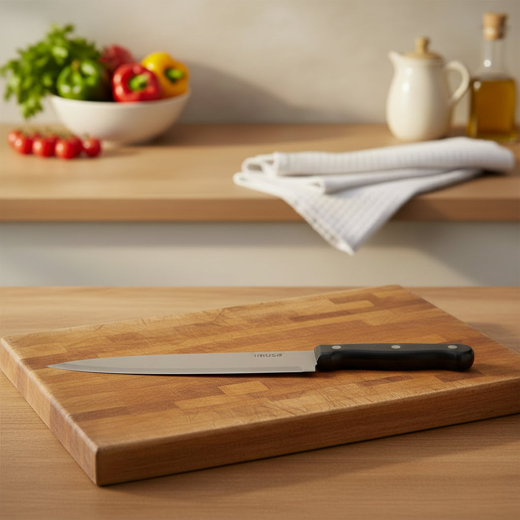 CUCHILLO CHEF MANGO NEGRO 20CM