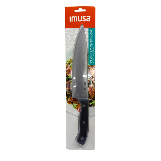 CUCHILLO CHEF MANGO NEGRO 20CM