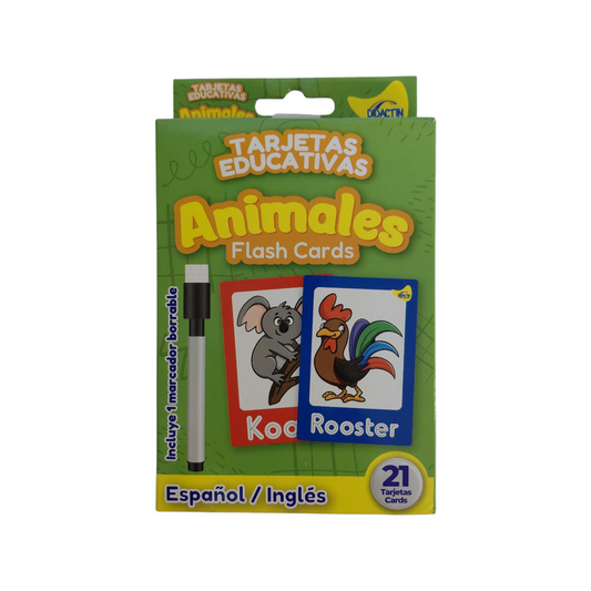 TARJETAS EDUCATIVAS  ANIMALES ESPAÑOL/INGLES