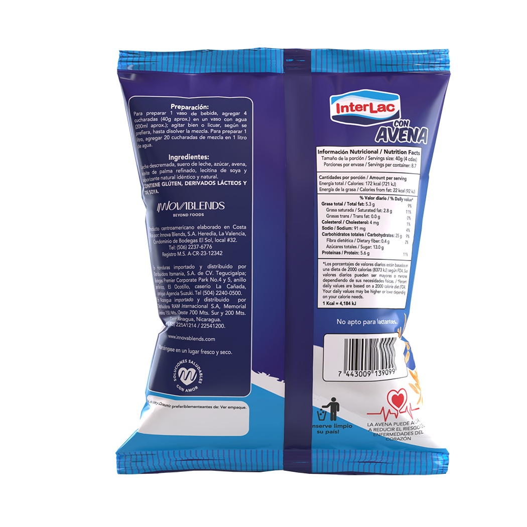 BEBIDA EN POLVO CON AVENA INTERLAC 350GR
