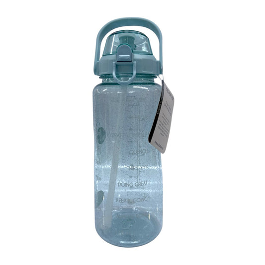 BOTELLA PLÁSTICA GLITTER CELESTE 64 OZ