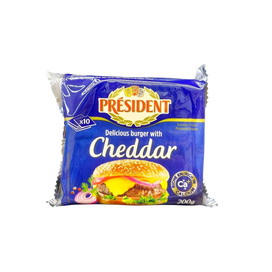 QUESO CHEDDAR BURGUER PRESIDENT 200GR