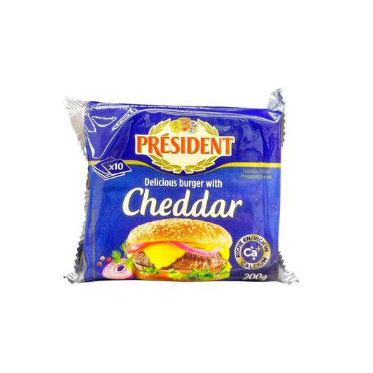 QUESO CHEDDAR BURGUER PRESIDENT 200GR