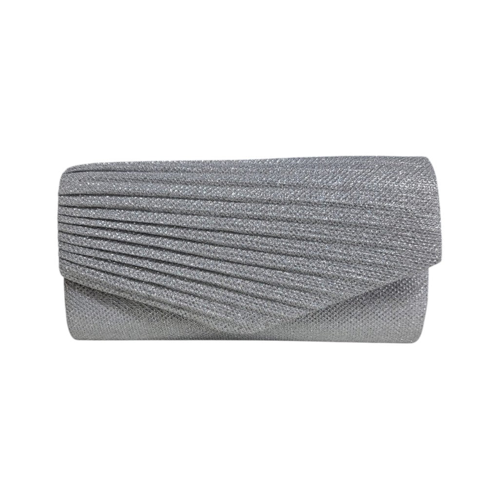 BOLSO DE FIESTA TIPO CLUTCH CON BRILLO PLATEADO