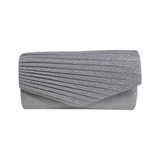 BOLSO DE FIESTA TIPO CLUTCH CON BRILLO PLATEADO