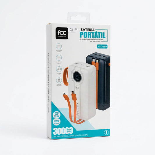 BATERÍA PORTÁTIL 30000 MAH FCC