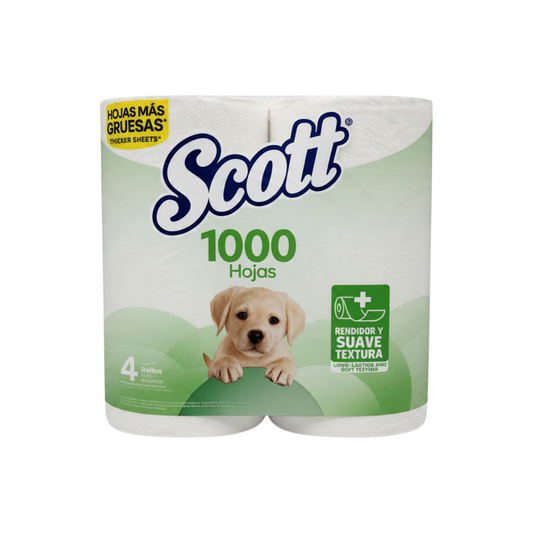 PAPEL HIGIÉNICO MIL HOJAS SCOTTS 4ROLLOS