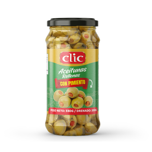ACEITUNAS RELLENAS CON PIMENTO CLIC 330GR