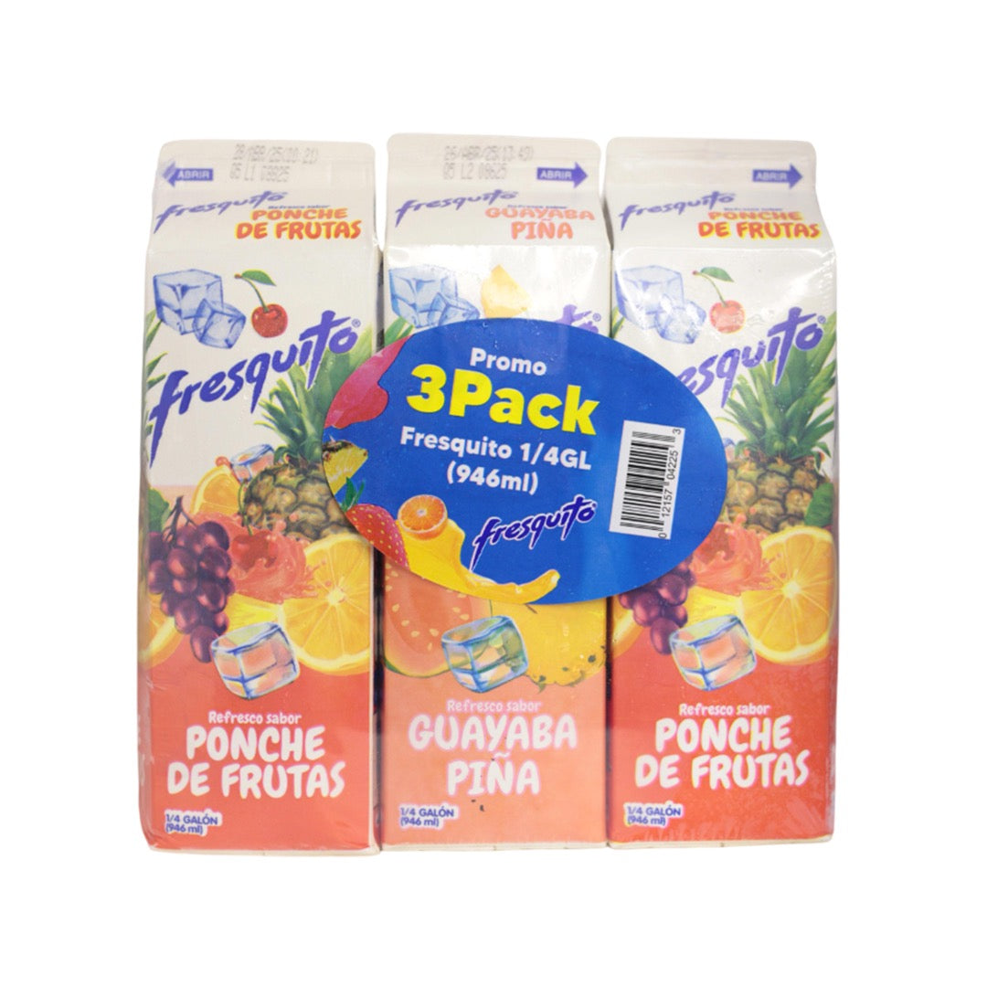 3PK FRESQUITO SABOR SURTIDO 1/4GL