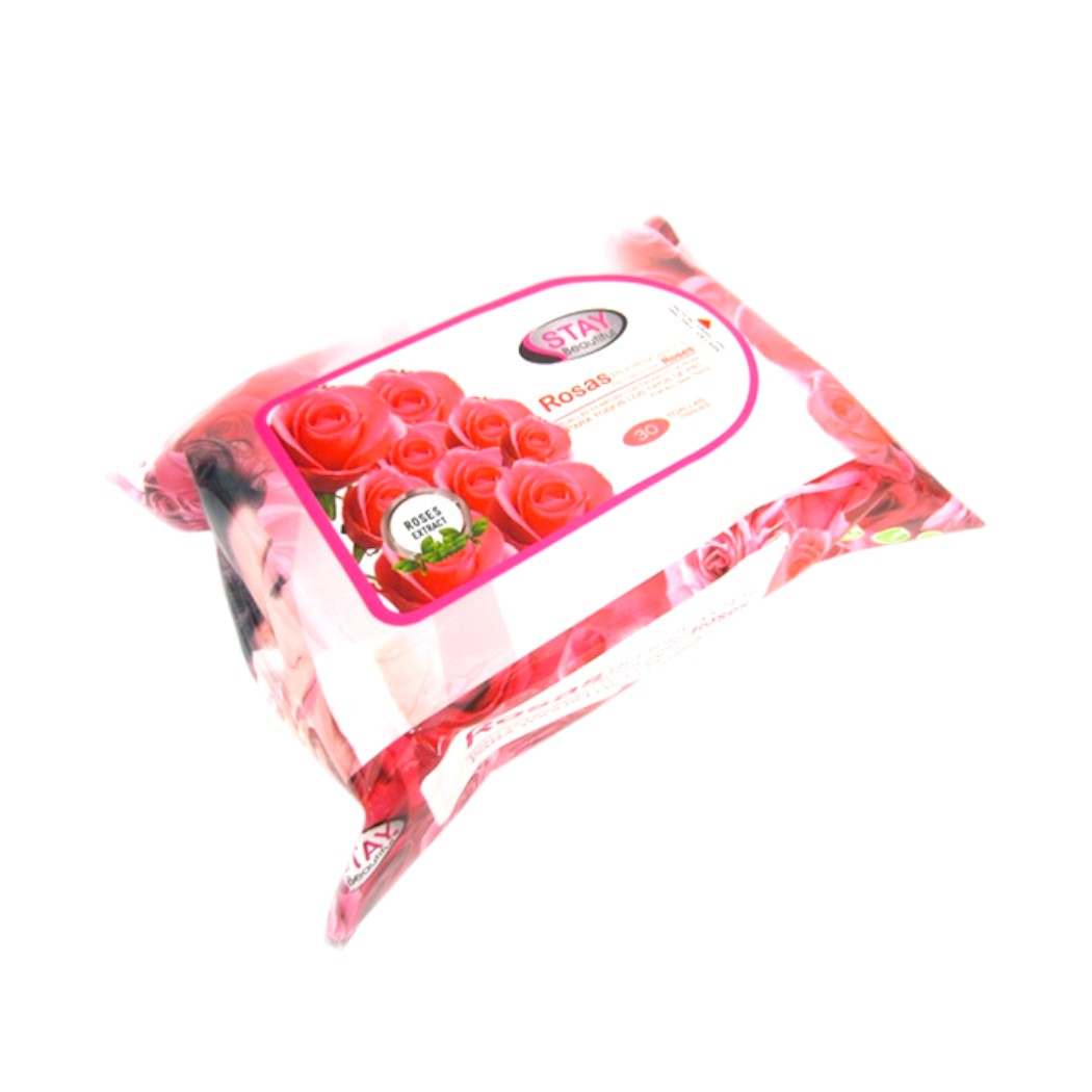 TOALLITAS HÚMEDAS FACIALES DE ROSA