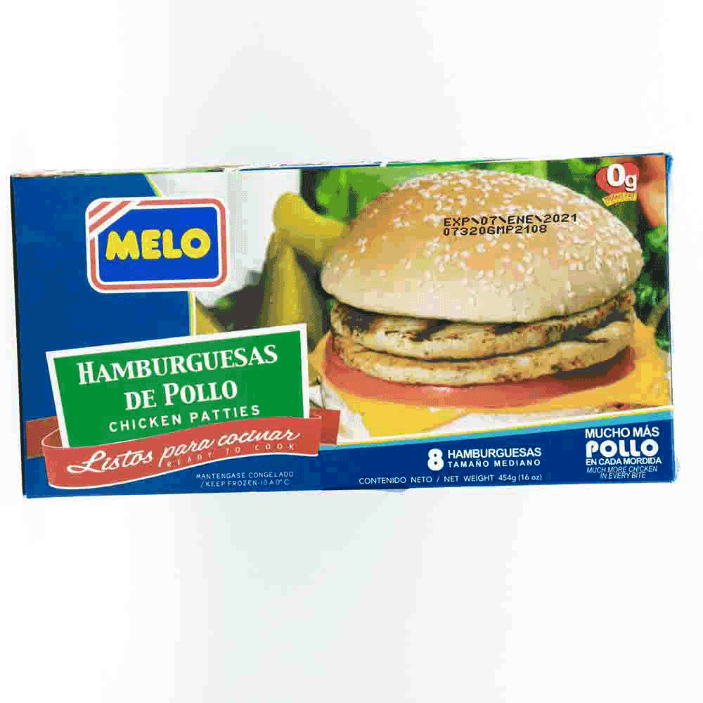 HAMBURGUESA DE POLLO 1/8 MELO