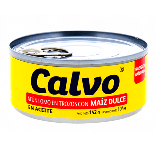 ATÚN LOMO TROZOS MAIZ DULCE CALVO 142GR