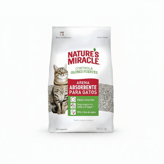 ARENA PARA GATO ABSORBENTE NATURE MIRACLE 2KG