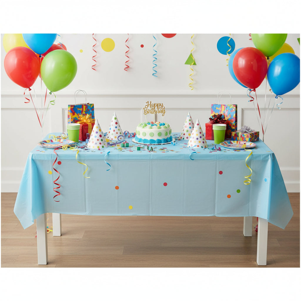 MANTEL PLASTICO AZUL CLARO54X108