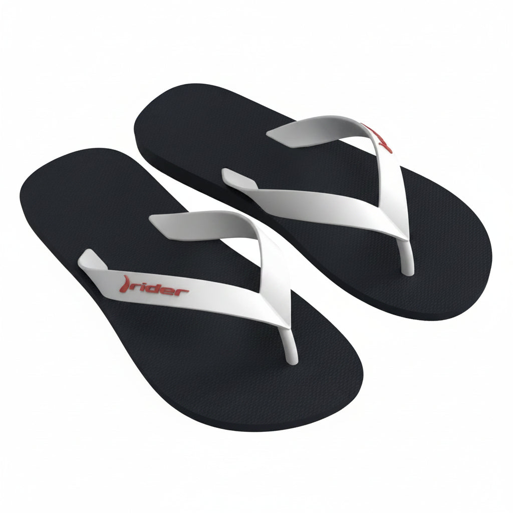 FLIP FLOP DE CABALLERO BLANCO CON NEGRO RIDER