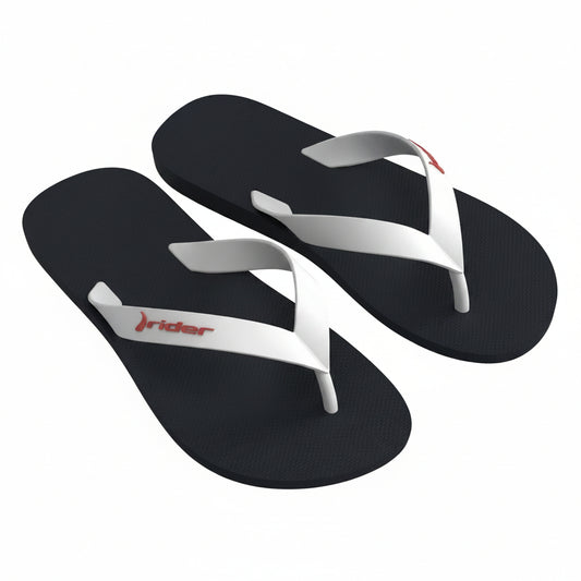 FLIP FLOP DE CABALLERO BLANCO CON NEGRO RIDER