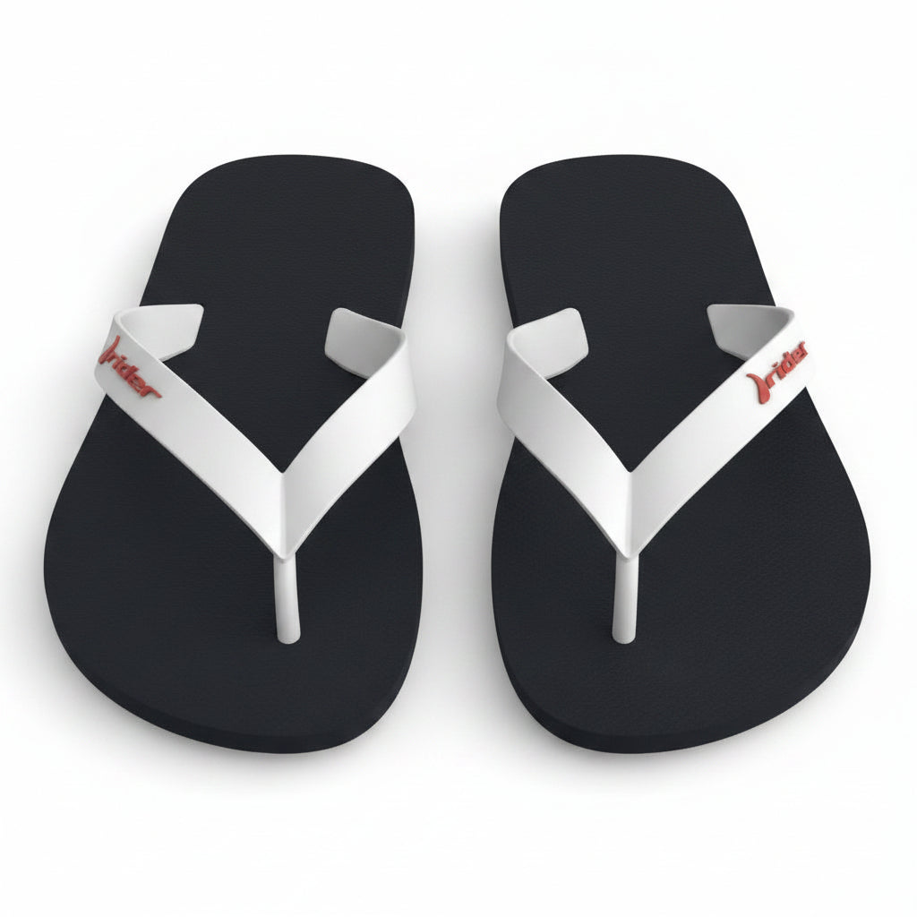 FLIP FLOP DE CABALLERO BLANCO CON NEGRO RIDER