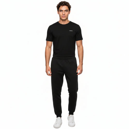 T-SHIRT DE CABALLERO CUELLO REDONDO DEPORTIVO NEGRO