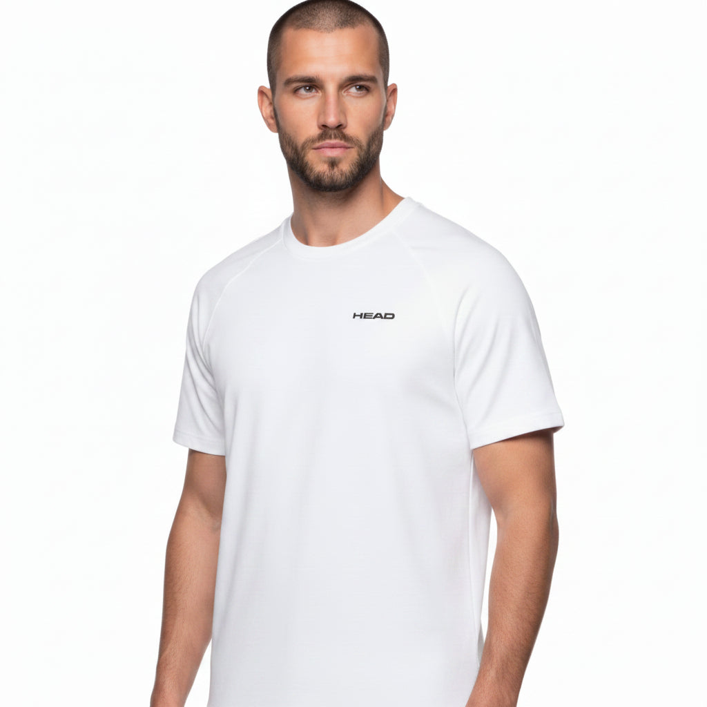 T-SHIRT DE CABALLERO CUELLO REDONDO DEPORTIVO BLANCO