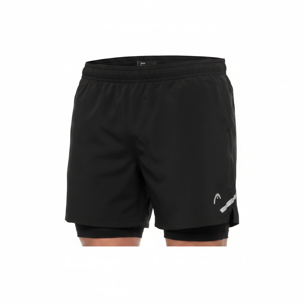 SHORT RUNING DE CABALLERO NEGRO DEPORTIVO HEAD