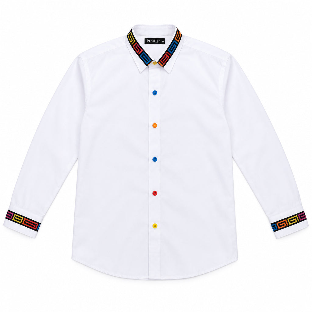 CAMISA TÍPICA CUELLO CHINO MANGA LARGA