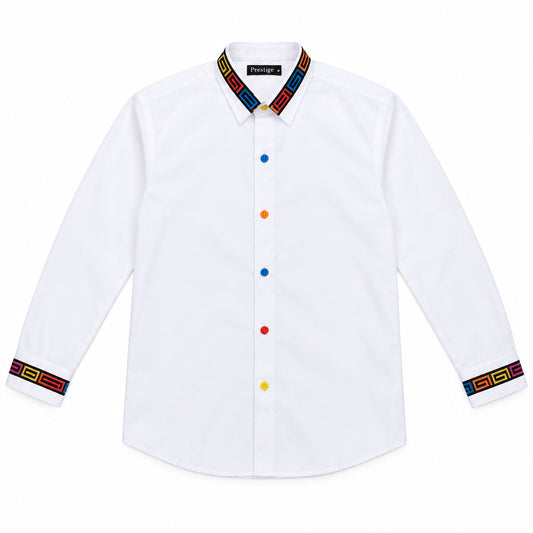 CAMISA TÍPICA CUELLO CHINO MANGA LARGA