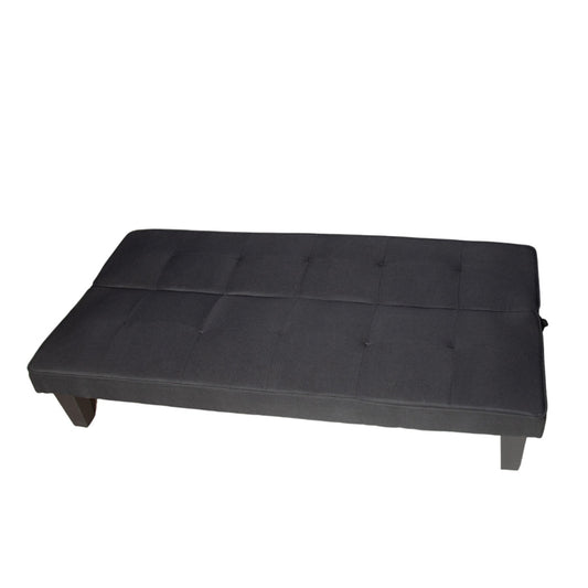 SOFA CAMA GRIS OSCURO Y PATAS NEGRAS