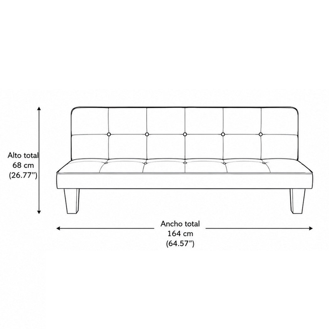 SOFA CAMA GRIS OSCURO Y PATAS NEGRAS