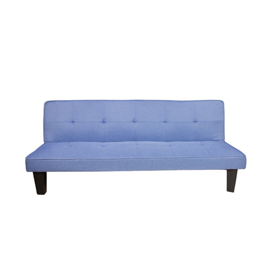 SOFA CAMA AZUL PATAS NEGRAS