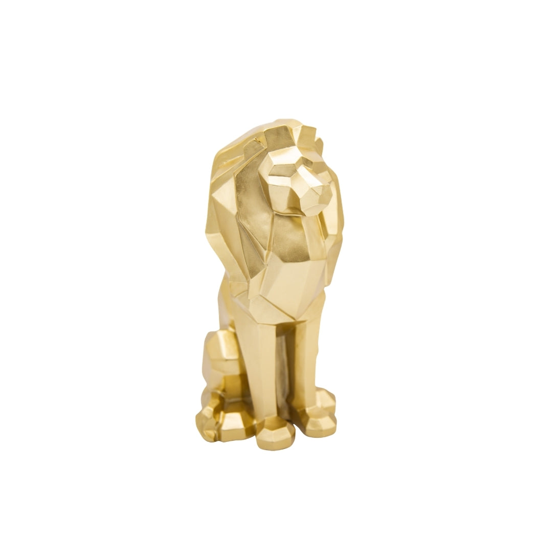 ADORNO DE LEÓN DORADO ESTILO GEOMÉTRICO