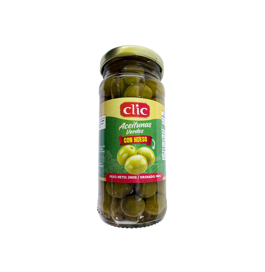 ACEITUNA VERDE CON HUESO CLIC 240ML