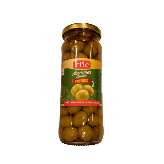 ACEITUNA VERDE CON HUESO CLIC 330ML