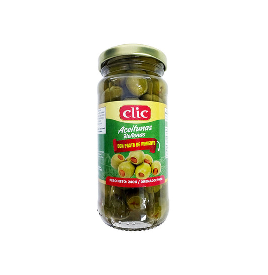 ACEITUNA VERDE PIMIENTO CLIC 240ML