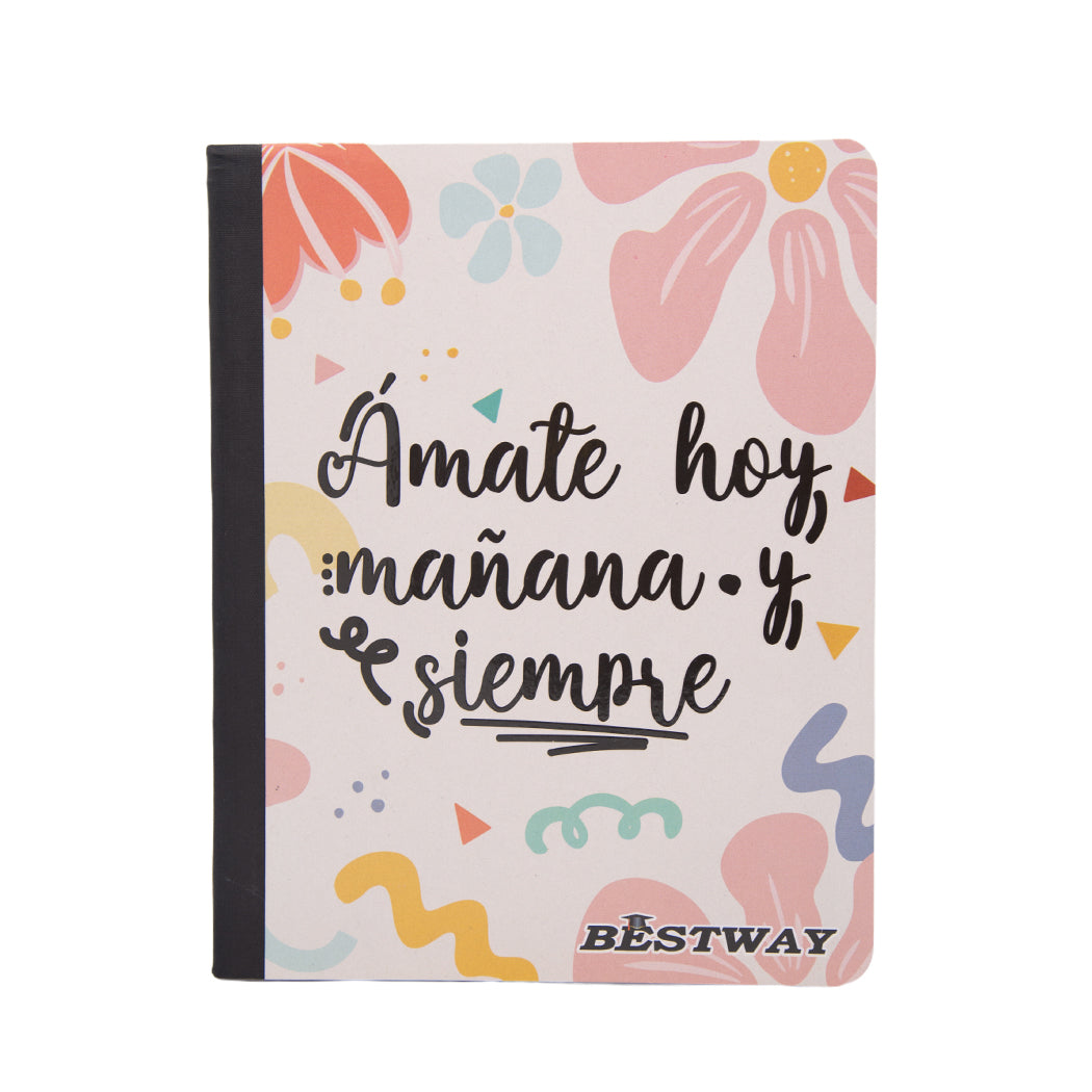 CUADERNO RAYA ANCHA 3 MATERIAS FLORAL