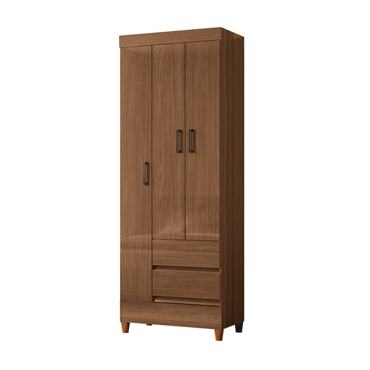 ROPERO DE 3 PUERTAS 2 CAJONES MARRÓN