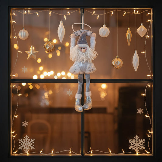 ADORNO PLATEADO DE SANTA CLAUS PARA GUINDAR