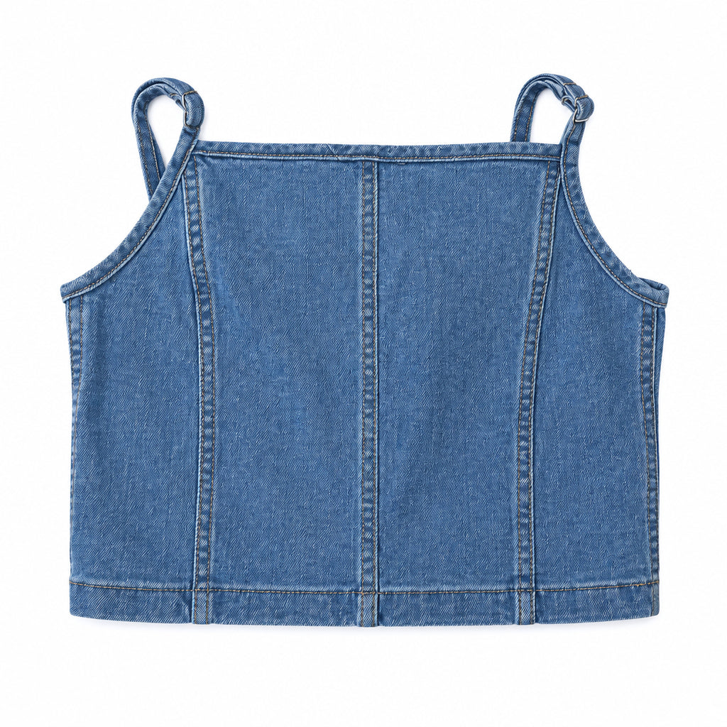 TOP JEANS DE NIÑA CON TIRAS