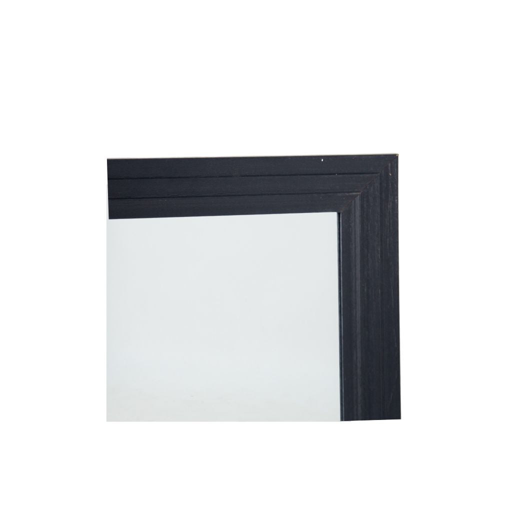 ESPEJO DECORATIVO MARCO CON LINEAS COLOR NEGRO Y CREMA