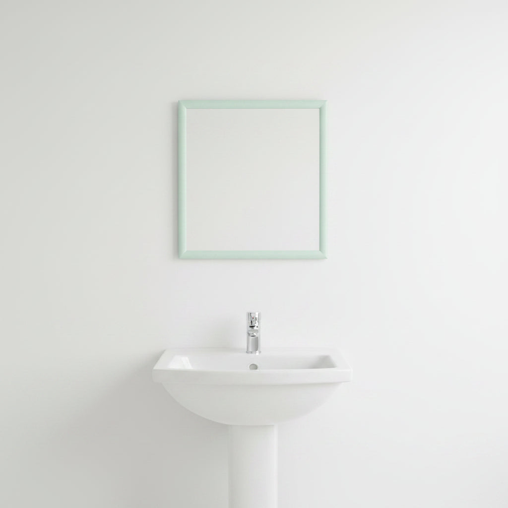 ESPEJO CUADRADO DECORATIVO ENMARCADO VERDE MENTA